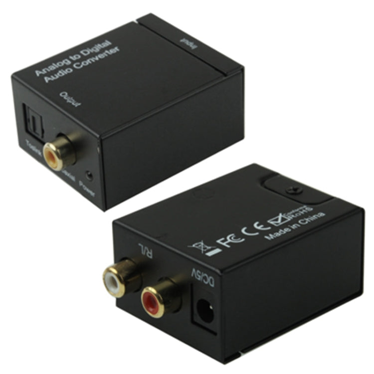 Analog RCA to Digital Optical Coaxial Toslink Audio Converter(Black) - RCA Adapter by PMC TechLife | Online Shopping South Africa | PMC TechLife