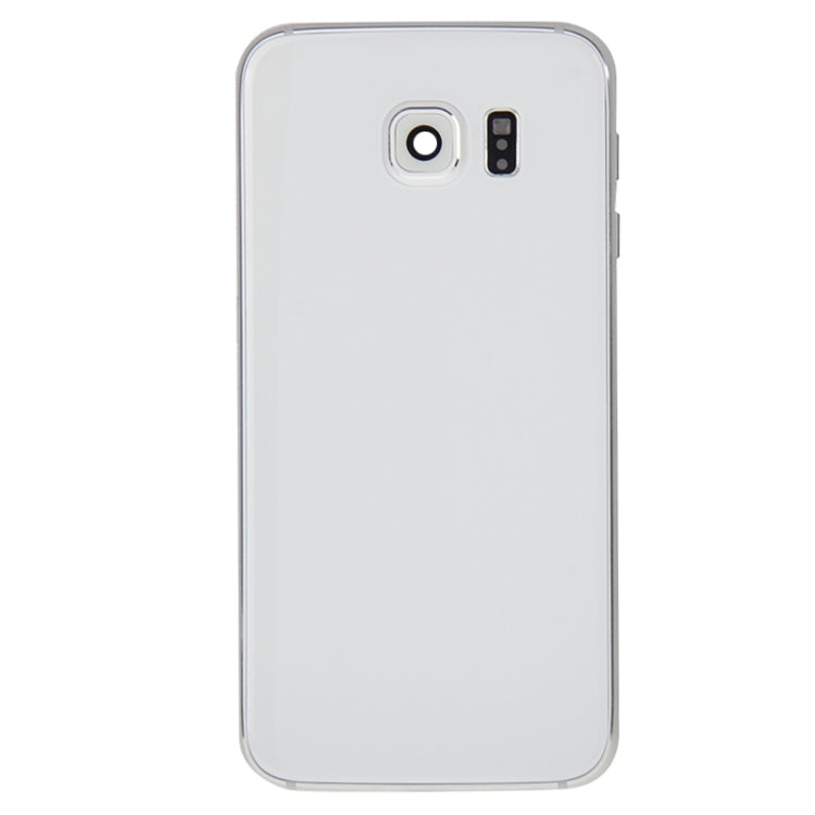 For Galaxy S6 Edge / G925 Full Housing Cover (Back Plate Housing Camera Lens Panel + Battery Back Cover ) (White) - Back Cover by PMC Jewellery | Online Shopping South Africa | PMC Jewellery