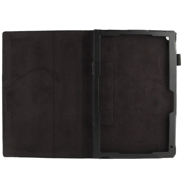Litchi Texture Leather Case with Holder for Sony Xperia Tablet Z2 10.1(Black) - Sony by PMC TechLife | Online Shopping South Africa | PMC TechLife