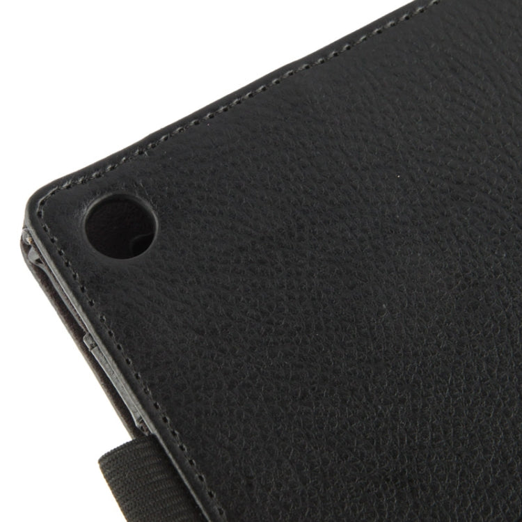 Litchi Texture Leather Case with Holder for Sony Xperia Tablet Z2 10.1(Black) - Sony by PMC TechLife | Online Shopping South Africa | PMC TechLife