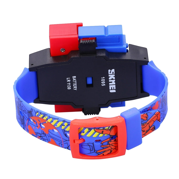 SKMEI Transformation Toy Shape Changing Removable Dial Digital Movement Children Watch with PU Plastic Cement Band(Dark Blue) - Cartoon Watches by SKMEI | Online Shopping South Africa | PMC Jewellery | Buy Now Pay Later Mobicred