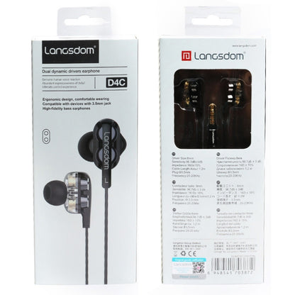 Langsdom Double Moving Coil with Wheat Headset(Black) - Bluetooth Earphone by Langsdom | Online Shopping South Africa | PMC Jewellery