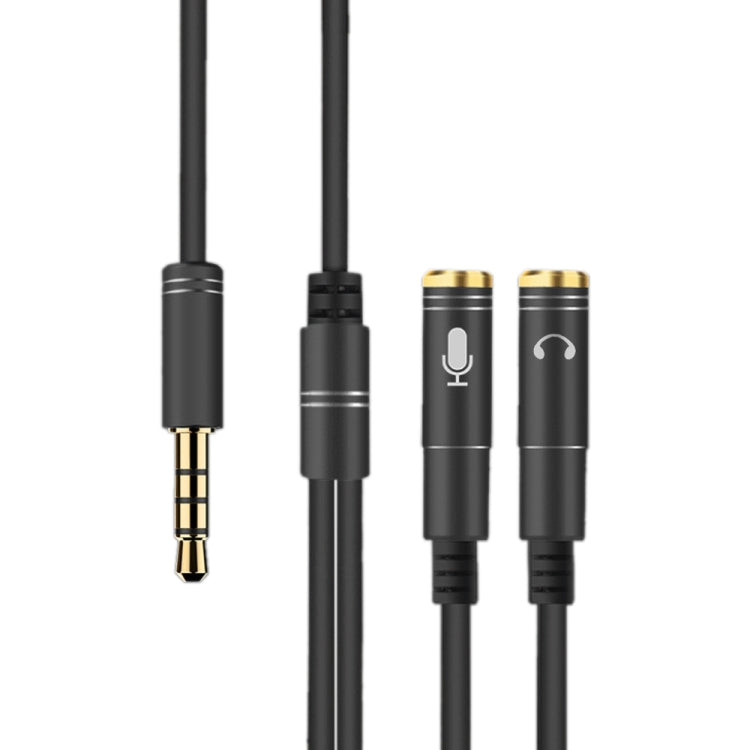 2 in 1 3.5mm Male to Double 3.5mm Female TPE High-elastic Audio Cable Splitter, Cable Length: 32cm(Black) - Cable & Splitter by PMC Jewellery | Online Shopping South Africa | PMC Jewellery