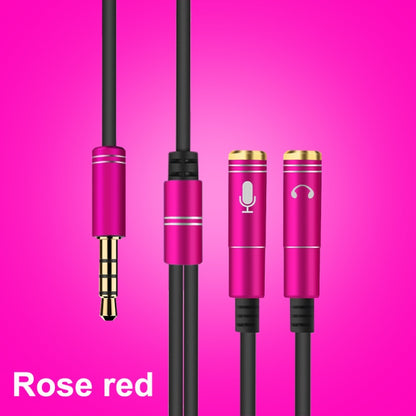 2 in 1 3.5mm Male to Double 3.5mm Female TPE High-elastic Audio Cable Splitter, Cable Length: 32cm(Rose Red) - Cable & Splitter by PMC Jewellery | Online Shopping South Africa | PMC Jewellery