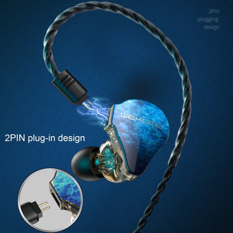 WK Y25 Amber Bluetooth + 3.5mm Elbow Plug Dual-purpose Ear-mounted Wired Earphone (Blue) - In Ear Wired Earphone by WK | Online Shopping South Africa | PMC Jewellery