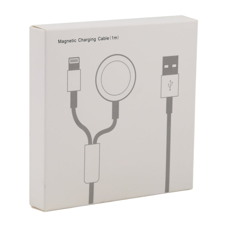 For iPhone / Apple Watch 2 In 1 8 Pin + Magnetic Charging Base Multi-function Charging Cable, Length: 1m(Blue) - Multifunction Cable by PMC TechLife | Online Shopping South Africa | PMC TechLife