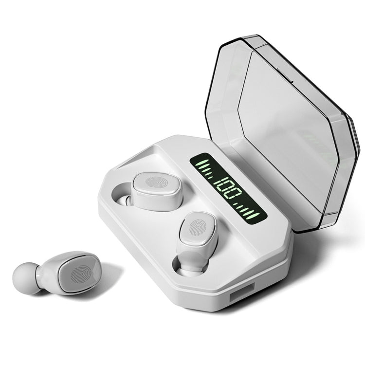 M8 Bluetooth 5.0 TWS Touch Digital Display True Wireless Bluetooth Earphone with Charging Box(White) - TWS Earphone by PMC TechLife | Online Shopping South Africa | PMC TechLife
