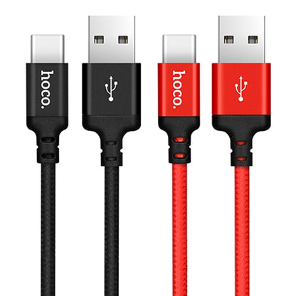 hoco X14 2m Nylon Braided Aluminium Alloy USB-C / Type-C to USB Data Sync Charging Cable(Red) - USB-C & Type-C Cable by hoco | Online Shopping South Africa | PMC Jewellery | Buy Now Pay Later Mobicred