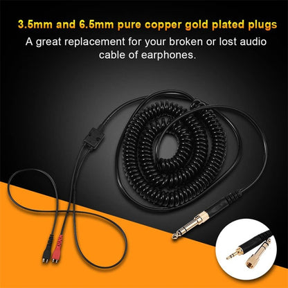 ZS0095 For Sennheiser HD25 / HD560 / HD540 / HD430 / HD250 Earphone Spring Cable, Cable Length: 1.5m-5m - Headset Accessories by PMC Jewellery | Online Shopping South Africa | PMC Jewellery | Buy Now Pay Later Mobicred