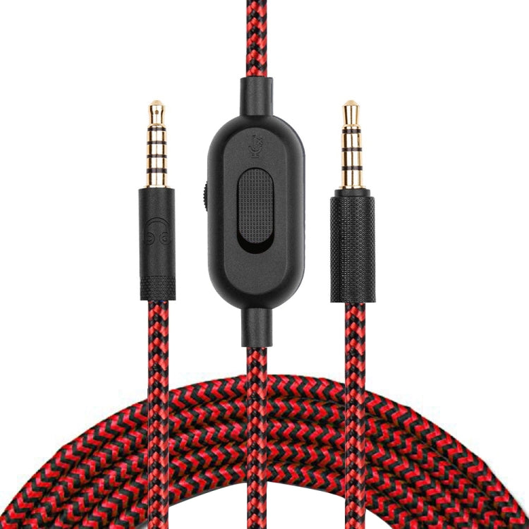 ZS0159 For Logitech G433 / G233 / G Pro / G Pro X 3.5mm Male to Male Gaming Headset Audio Cable with Wire-controlled, Cable Length: 2m(Red) - Headset Accessories by PMC TechLife | Online Shopping South Africa | PMC TechLife