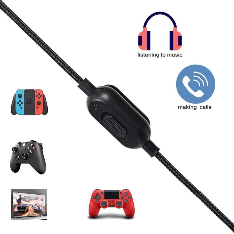 ZS0159 For Logitech G433 / G233 / G Pro / G Pro X 3.5mm Male to Male Gaming Headset Audio Cable with Wire-controlled, Cable Length: 2m(Red) - Headset Accessories by PMC TechLife | Online Shopping South Africa | PMC TechLife