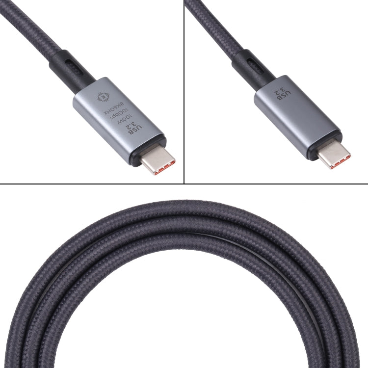 10Gbps 8K USB-C/Type-C to USB-C/Type-C Video Cable Compatible with USB 3.2, Length: 1m(Black) - Video & Audio Cable by PMC TechLife | Online Shopping South Africa | PMC TechLife