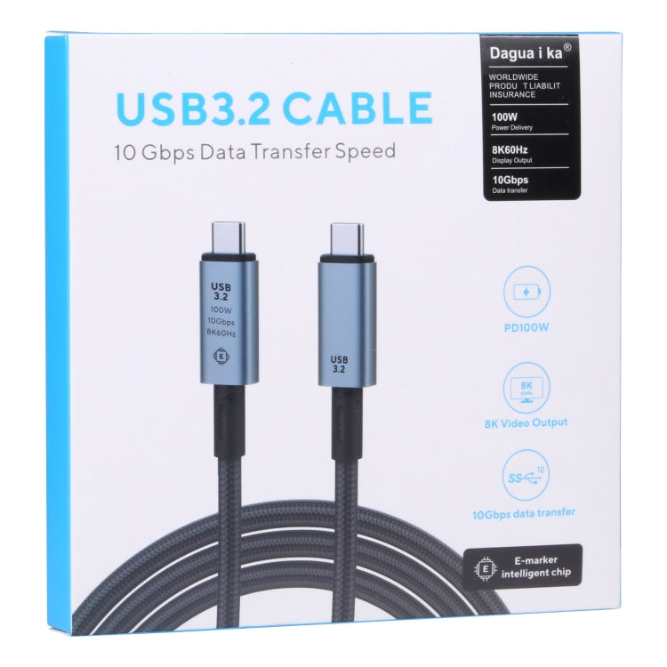 10Gbps 8K USB-C/Type-C to USB-C/Type-C Video Cable Compatible with USB 3.2, Length: 1m(Black) - Video & Audio Cable by PMC TechLife | Online Shopping South Africa | PMC TechLife