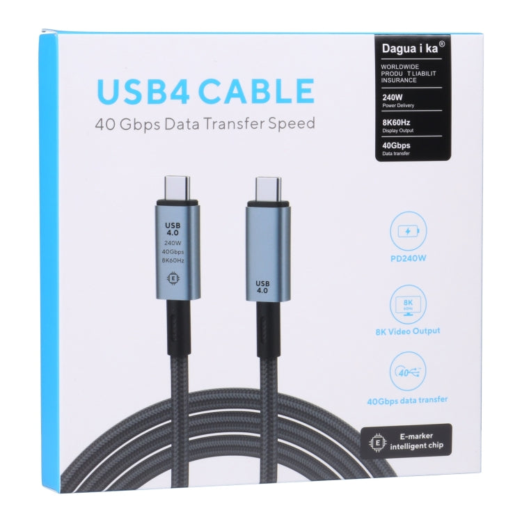 40Gbps 8K USB-C/Type-C to USB-C/Type-C Video Cable Compatible with USB 4, Length: 1m(Black) - Video & Audio Cable by PMC TechLife | Online Shopping South Africa | PMC TechLife