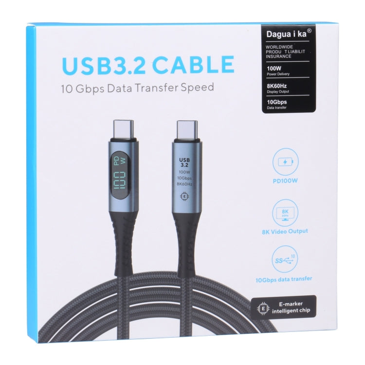 10Gbps 8K USB-C/Type-C to USB-C/Type-C Digital Video Cable Compatible with USB 3.2, Length: 1m (Black) - Video & Audio Cable by PMC TechLife | Online Shopping South Africa | PMC TechLife