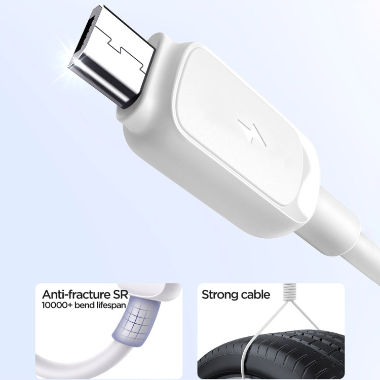 JOYROOM S-AM018A14 Multi-Color Series 2.4A USB to Micro USB Fast Charging Data Cable, Length:1.2m (White) - Micro USB Cable by JOYROOM | Online Shopping South Africa | PMC Jewellery | Buy Now Pay Later Mobicred