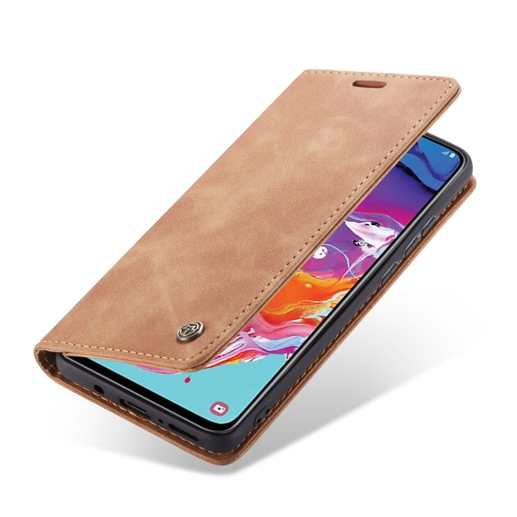 CaseMe-013 Multifunctional Retro Frosted Horizontal Flip Leather Case for Galaxy A70, with Card Slot & Holder & Zipper Wallet & Photo Frame(Brown) - Galaxy Phone Cases by CaseMe | Online Shopping South Africa | PMC Jewellery | Buy Now Pay Later Mobicred