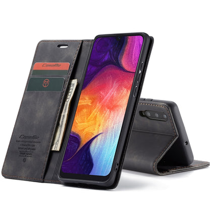 CaseMe-013 Multifunctional Retro Frosted Horizontal Flip Leather Case for Galaxy A30S / A50S / A50, with Card Slot & Holder & Zipper Wallet & Photo Frame(Black) - Galaxy Phone Cases by CaseMe | Online Shopping South Africa | PMC Jewellery | Buy Now Pay Later Mobicred