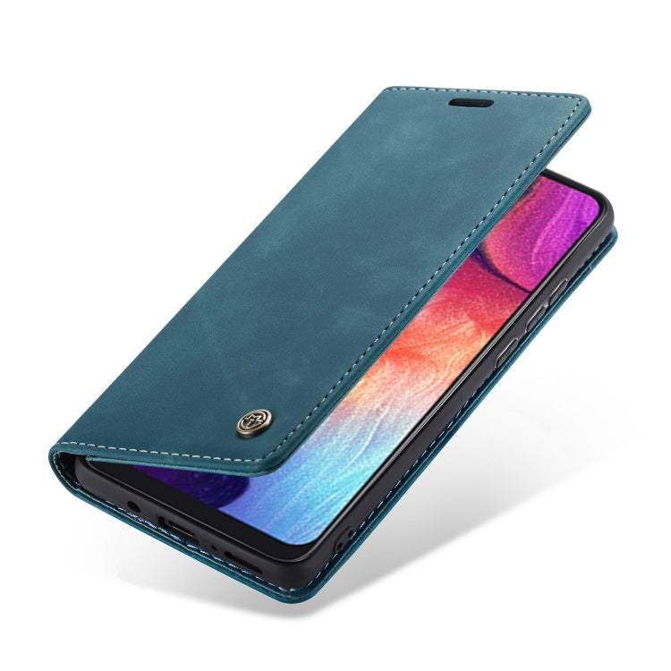 CaseMe-013 Multifunctional Retro Frosted Horizontal Flip Leather Case for Galaxy A30S / A50S / A50, with Card Slot & Holder & Zipper Wallet & Photo Frame(Blue) - Galaxy Phone Cases by CaseMe | Online Shopping South Africa | PMC Jewellery | Buy Now Pay Later Mobicred