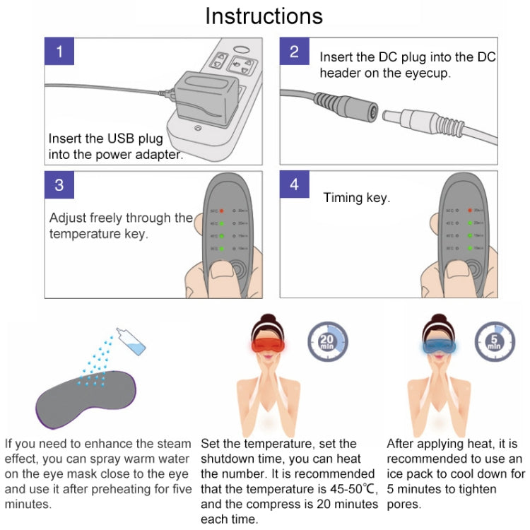 USB Charging Heating Steam Sleep Eye Mask (Grey) - free shipping - PMC TechLife - Order now!