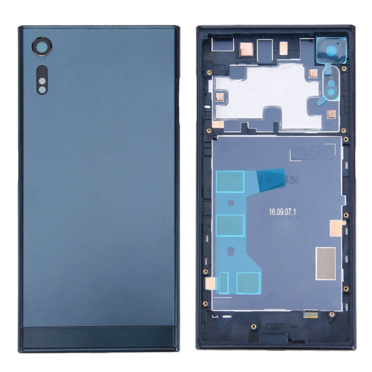 Back Battery Cover + Back Battery Bottom Cover + Middle Frame for Sony Xperia XZ(Dark Blue) - Back Cover by PMC Jewellery | Online Shopping South Africa | PMC Jewellery