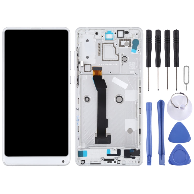 LCD Screen and Digitizer Full Assembly with Frame for Xiaomi MI Mix 2S(White) - free shipping - PMC TechLife - Order now!