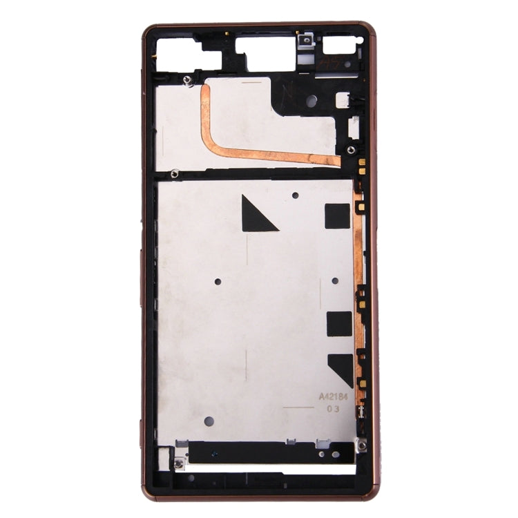 Single SIM Front Housing LCD Frame Bezel for Sony Xperia Z3(Brown) - Frame Bezel Plate by PMC TechLife | Online Shopping South Africa | PMC TechLife | Buy Now Pay Later Mobicred