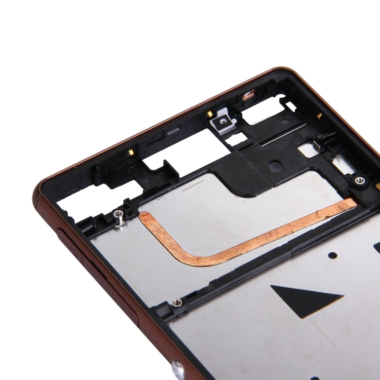Single SIM Front Housing LCD Frame Bezel for Sony Xperia Z3(Brown) - Frame Bezel Plate by PMC TechLife | Online Shopping South Africa | PMC TechLife | Buy Now Pay Later Mobicred