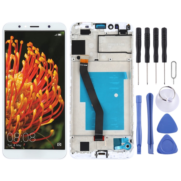 OEM LCD Screen for Huawei Y6 (2018) Digitizer Full Assembly with Frame(White) - free shipping - PMC TechLife - Order now!