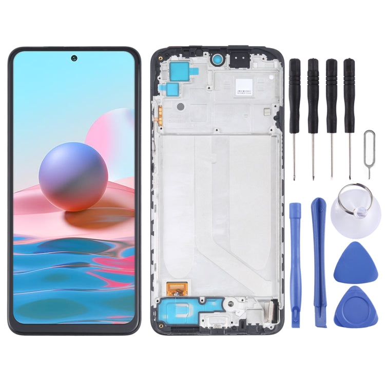 OLED Material LCD Screen and Digitizer Full Assembly With Frame for Xiaomi Redmi Note 10 4G / Redmi Note 10s 4G / Redmi Note 11 SE India / Poco M5s  M2101K7AI M2101K7AG M2101K7BG M2101K7BI M2101K7BNY - LCD Screen by PMC Jewellery | Online Shopping South Africa | PMC Jewellery