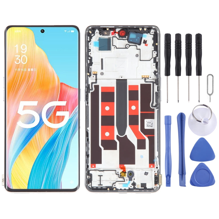 Original LCD Screen For OPPO A1 Pro Digitizer Full Assembly with Frame (Gold) - free shipping - PMC TechLife - Order now!