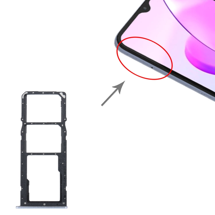 For Realme C31 SIM Card Tray + SIM Card Tray + Micro SD Card Tray (Silver) - Card Tray by PMC TechLife | Online Shopping South Africa | PMC TechLife | Buy Now Pay Later Mobicred