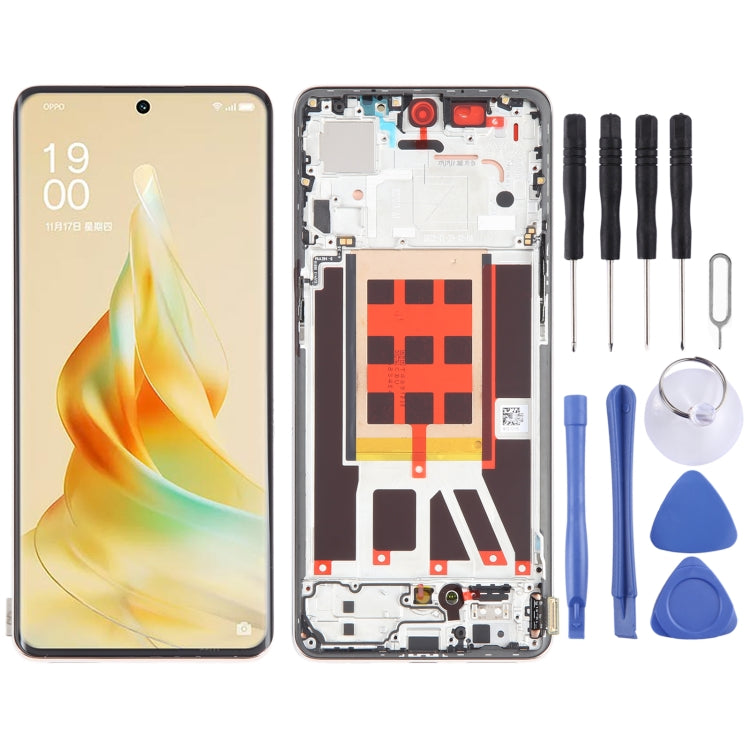 Original LCD Screen For OPPO Reno9 Pro Digitizer Full Assembly with Frame (Gold) - free shipping - PMC TechLife - Order now!