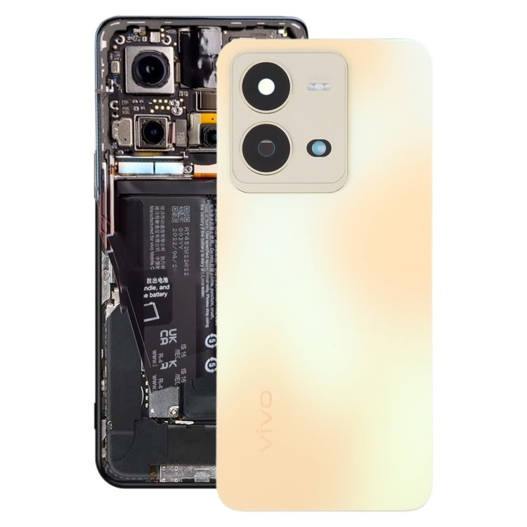 For vivo V25 Original Battery Back Cover with Camera Lens Cover(Gold) - Back Cover by PMC TechLife | Online Shopping South Africa | PMC TechLife