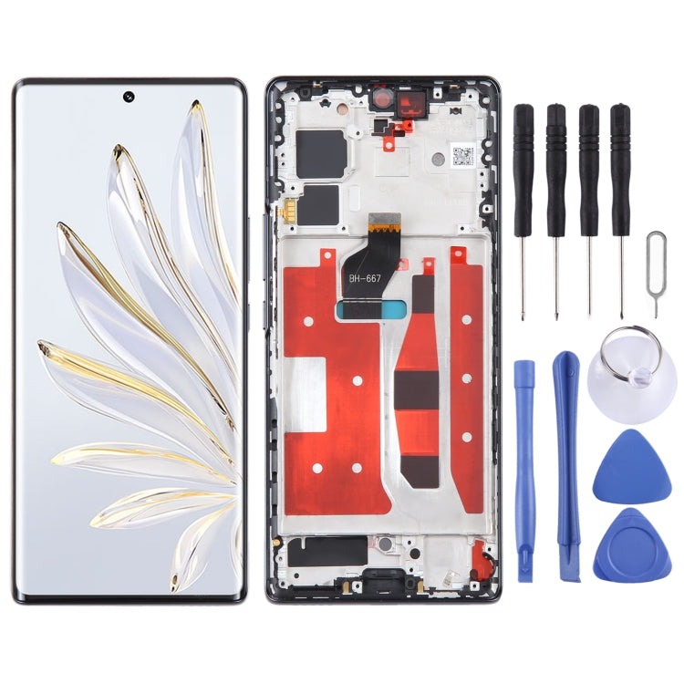 Original LCD Screen For Honor 70 Digitizer Full Assembly with Frame(Black) - free shipping - PMC TechLife - Order now!