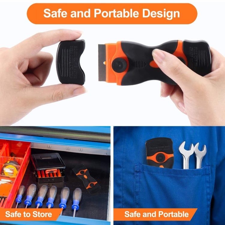 Double Headed Scraper Blade Glue Squeegee Remover Cleaner Tool (Orange) - free shipping - PMC TechLife - Order now!