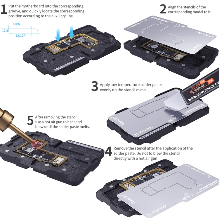 Qianli 10 in 1 Middle Frame Reballing Platform For iPhone X / XS / XS Max / 11 / 11 Pro / 11 Pro Max / 12 / 12 Pro / 12 mini / 12 Pro Max - Repair Platform by PMC Jewellery | Online Shopping South Africa | PMC Jewellery