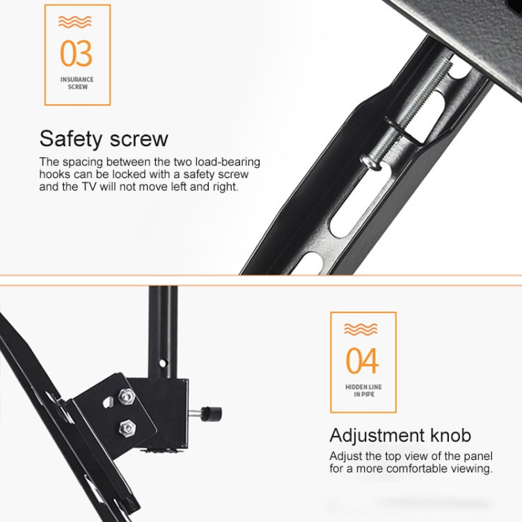 32-65 inch Universal Height & Angle Adjustable Single Screen TV Wall-mounted Ceiling Dual-use Bracket, Retractable Range: 0.5-2m - TV Brackets & Mounts by PMC TechLife | Online Shopping South Africa | PMC TechLife