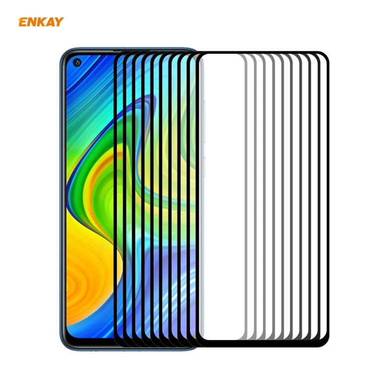 For Redmi 10X 4G / Redmi Note 9 10 PCS ENKAY Hat-Prince Full Glue 0.26mm 9H 2.5D Tempered Glass Full Coverage Film -  by ENKAY | Online Shopping South Africa | PMC Jewellery | Buy Now Pay Later Mobicred