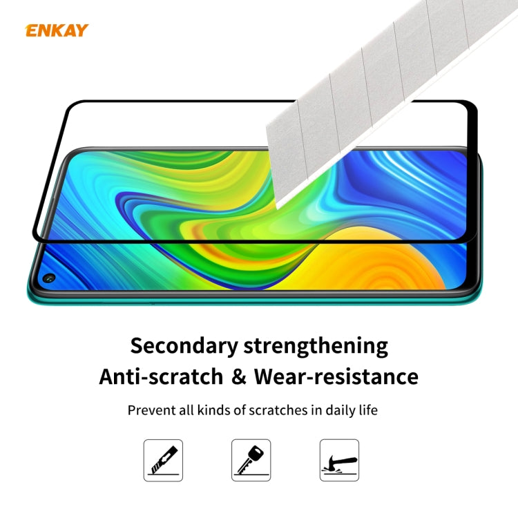 For Redmi 10X 4G / Redmi Note 9 10 PCS ENKAY Hat-Prince Full Glue 0.26mm 9H 2.5D Tempered Glass Full Coverage Film -  by ENKAY | Online Shopping South Africa | PMC Jewellery | Buy Now Pay Later Mobicred