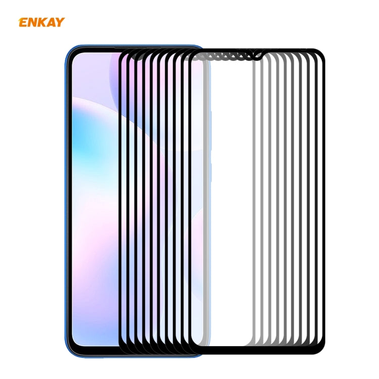 For Redmi 9 / 9A / 9C 10 PCS ENKAY Hat-Prince Full Glue 0.26mm 9H 2.5D Tempered Glass Full Coverage Film -  by ENKAY | Online Shopping South Africa | PMC Jewellery | Buy Now Pay Later Mobicred