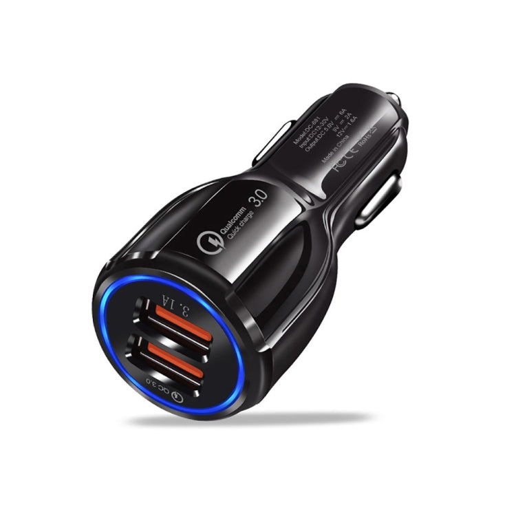 Qc3.0 Dual USB 6A Vehicle Fast Charger / Mobile Phone Tablet Fast Charging(Black) - Car Charger by PMC Jewellery | Online Shopping South Africa | PMC Jewellery