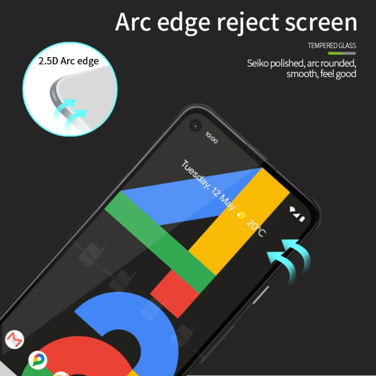 For Google Pixel4a PINWUYO 9H 2.5D Full Screen Tempered Glass Film(Black) - Google Tempered Glass by PINWUYO | Online Shopping South Africa | PMC TechLife | Buy Now Pay Later Mobicred