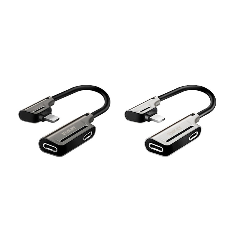 ENKAY ENK-AT102 8 Pin to 8 Pin Charging + 8 Pin Audio Interfaces Charging and Listening to Songs Zinc Alloy Adapter Converter(Silver) - Cable & Splitter by ENKAY | Online Shopping South Africa | PMC TechLife | Buy Now Pay Later Mobicred