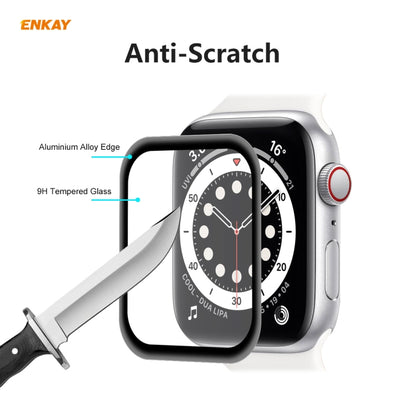 For Apple Watch 6/5/4/SE 40mm 10 PCS ENKAY Hat-Prince 0.2mm 9H Surface Hardness 3D Explosion-proof Aluminum Alloy Edge Full Screen Tempered Glass Screen Film - Watch Cases by ENKAY | Online Shopping South Africa | PMC Jewellery | Buy Now Pay Later Mobicred