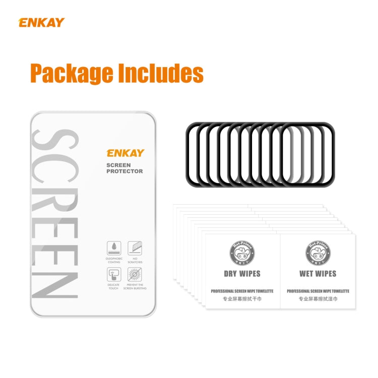 For Apple Watch 6/5/4/SE 40mm 10 PCS ENKAY Hat-Prince 0.2mm 9H Surface Hardness 3D Explosion-proof Aluminum Alloy Edge Full Screen Tempered Glass Screen Film - Watch Cases by ENKAY | Online Shopping South Africa | PMC Jewellery | Buy Now Pay Later Mobicred