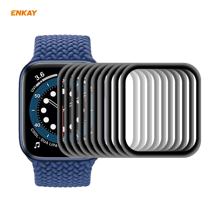 For Apple Watch 6/5/4/SE 44mm 10 PCS ENKAY Hat-Prince 0.2mm 9H Surface Hardness 3D Explosion-proof Aluminum Alloy Edge Full Screen Tempered Glass Screen Film - Watch Cases by ENKAY | Online Shopping South Africa | PMC Jewellery | Buy Now Pay Later Mobicred