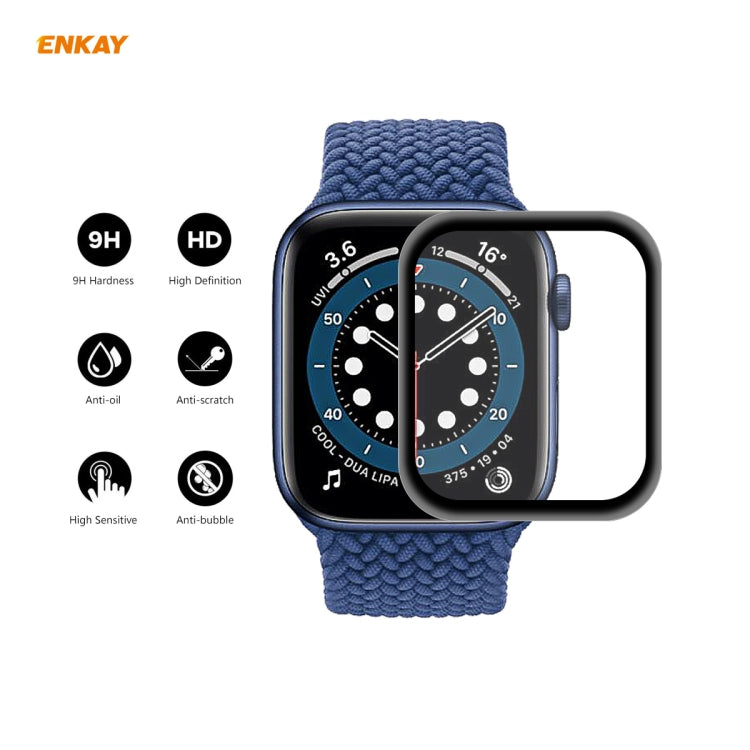 For Apple Watch 6/5/4/SE 44mm 10 PCS ENKAY Hat-Prince 0.2mm 9H Surface Hardness 3D Explosion-proof Aluminum Alloy Edge Full Screen Tempered Glass Screen Film - Watch Cases by ENKAY | Online Shopping South Africa | PMC Jewellery | Buy Now Pay Later Mobicred