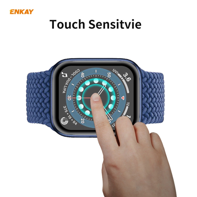 For Apple Watch 6/5/4/SE 44mm 10 PCS ENKAY Hat-Prince 0.2mm 9H Surface Hardness 3D Explosion-proof Aluminum Alloy Edge Full Screen Tempered Glass Screen Film - Watch Cases by ENKAY | Online Shopping South Africa | PMC Jewellery | Buy Now Pay Later Mobicred