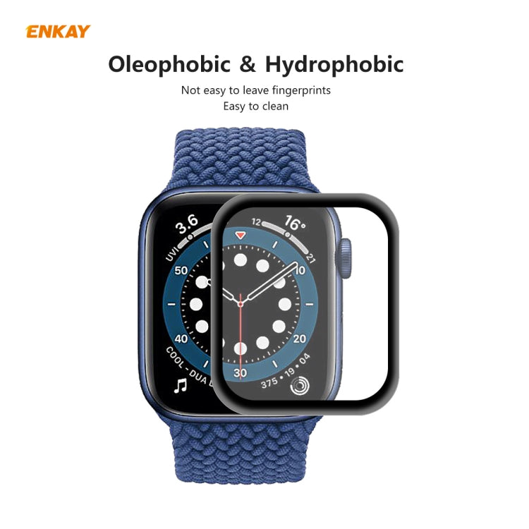 For Apple Watch 6/5/4/SE 44mm 10 PCS ENKAY Hat-Prince 0.2mm 9H Surface Hardness 3D Explosion-proof Aluminum Alloy Edge Full Screen Tempered Glass Screen Film - Watch Cases by ENKAY | Online Shopping South Africa | PMC Jewellery | Buy Now Pay Later Mobicred